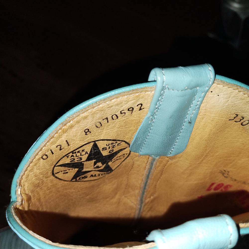 Los Altos Blue Leather Western Boots